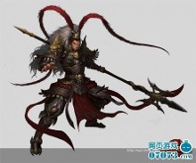 小图《热血三国2》中的吕布头戴金冠,身穿鬼雄战甲,手持方天画戟