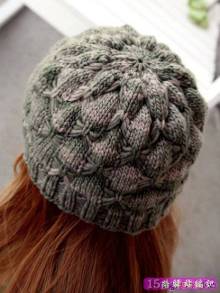 一款女士棒针帽子织法<em>步骤</em>,毛线组成的蝴蝶花
