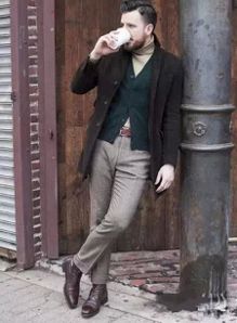 <em>男士高领毛衣</em>如何与<em>外套搭配</em>出和谐感?【5】