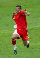 图文:[亚洲杯]中国VS伊朗 毛剑卿庆祝进球