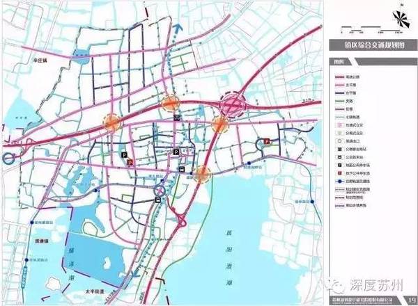 轨道交通9号线(远期)沿环湖西路进入阳澄湖镇区,经湘洲路及凤阳路连接