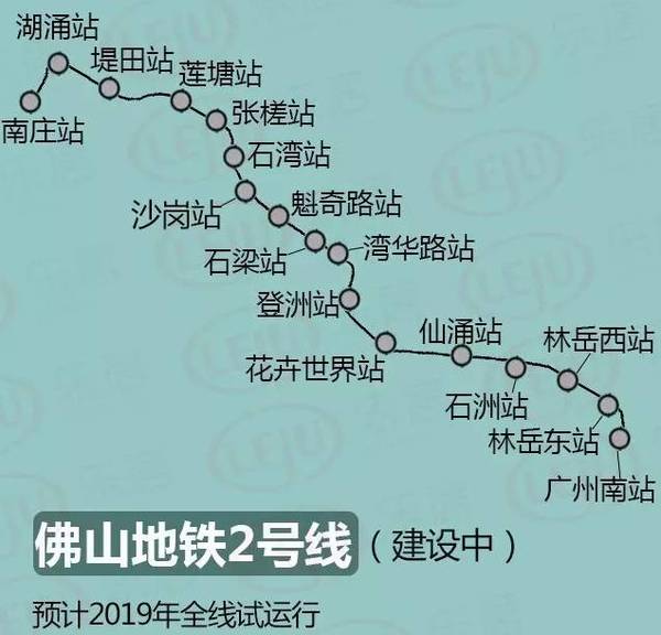 其中北滘新城站,陈村站 与佛山3号线,广佛环线换乘 该线路一期工程
