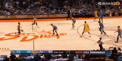 这是昨天季前赛易建联跳投的剪辑之一,在易建联完成跳投之前是库里单