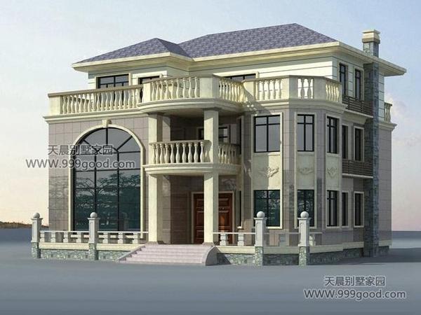 新农村三层别墅外观效果图!