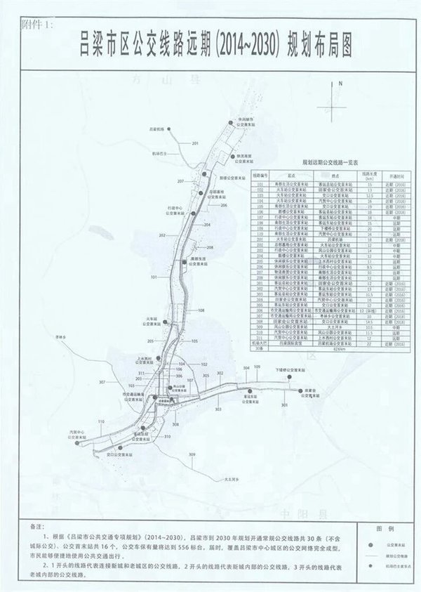 吕梁市区公交线路调整公告