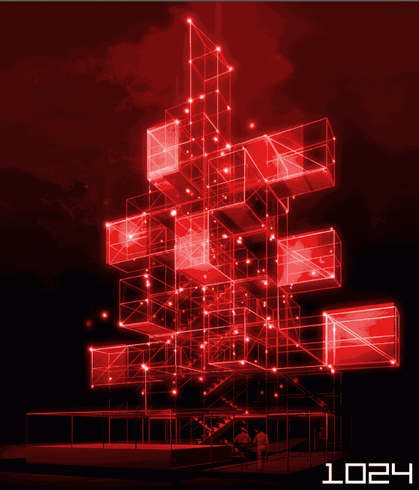 这个充满未来感的巨型装置,由法国知名多媒体设计工作室