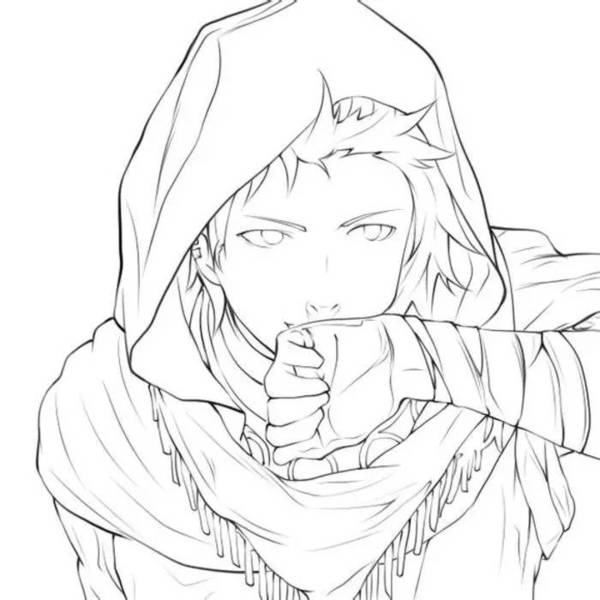 动漫少女手绘线稿