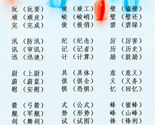 小学语文同音字组词大全,考试必考,您孩子掌握了吗