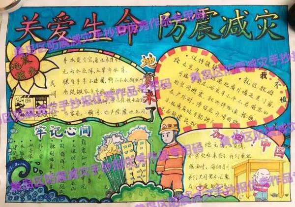 防震减灾│黄岛区中小学生地震科普手抄报比赛优秀作品展示(一)