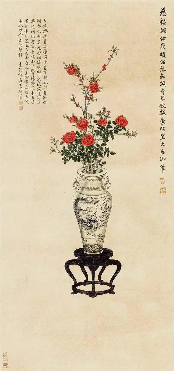 古画中的瓶花作品,雅致之极!