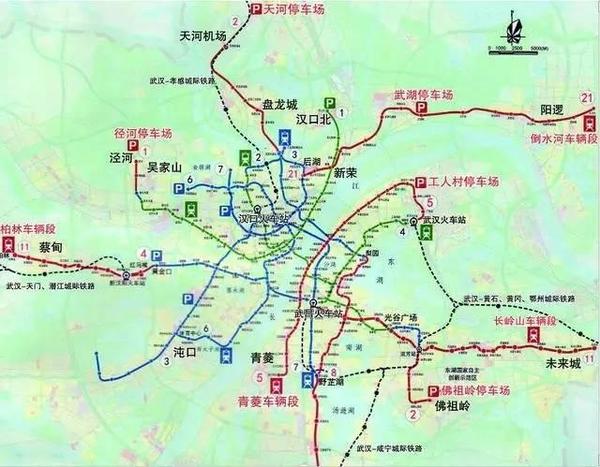 武汉已由"九省通衢"变成"九州通衢" ▼ 5年后 武汉会建成约10条地铁