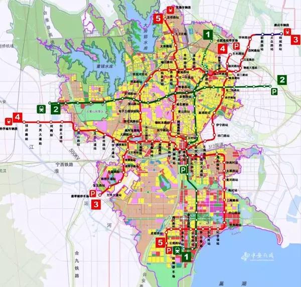 合肥将有1-15号,s1号 共16条地铁线!