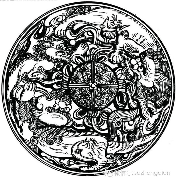 吉祥图案建筑--浅谈狮子滚绣球平面的寓意家私石雕传统广告设计图片