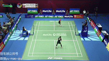 被高远球压后场时 ,抽直线.▼