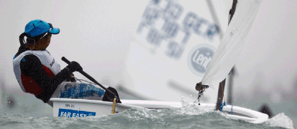 该船船体小,单人操作,易于学习,有点像帆船界的卡丁车.