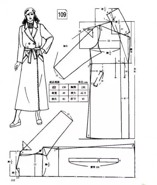 风衣结构图_风衣结构图与款式图