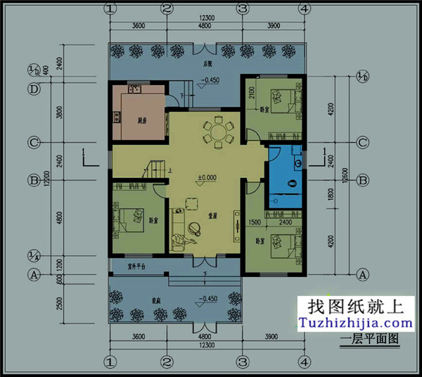 一层带阁楼自建房屋设计图,140平方米