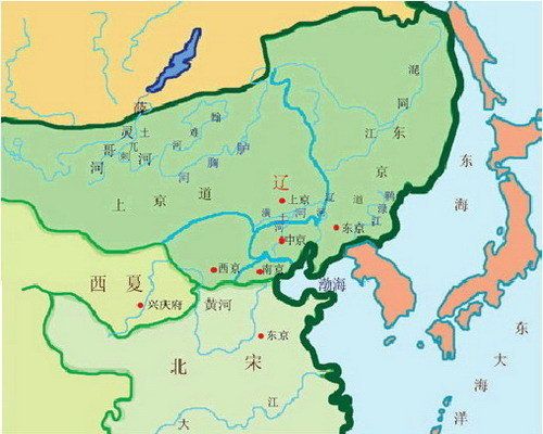 辽全盛时,疆域从东北至今日本海黑龙江口,北至蒙古国中部的楞格河图片