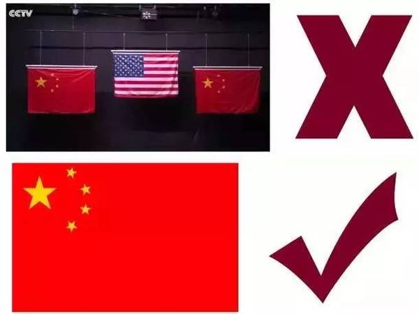 酒吧吧台后面也是红色主题装潢,上部由左到右依次挂有国旗,国徽,中国
