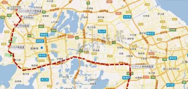 g2/g42京沪/沪蓉高速-东桥枢纽(诱导-s9苏绍高速-s58沪常高速-g15w常