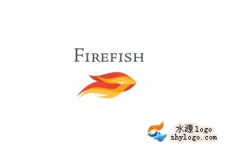 火焰拼成的鱼(即firefish,火鱼)搭配上经典的大写灯芯体(san-serif)