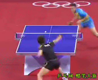 最后一球由王皓发球,马琳摆短过高被王皓抓准机会直板反手横拉,但球的