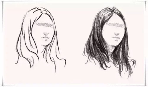 初学者画线稿头发