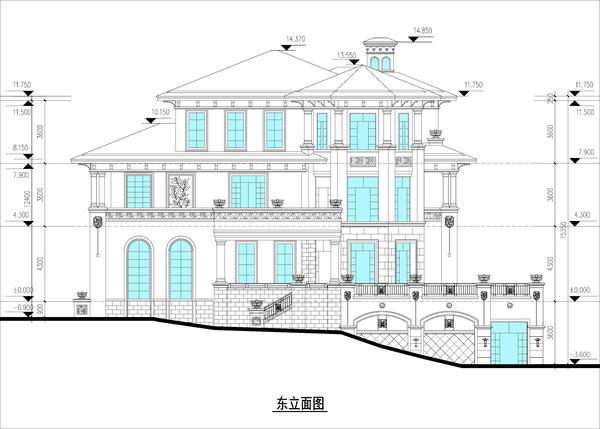 免费图纸|钻石落地窗,23x27米别墅全套图纸分享!