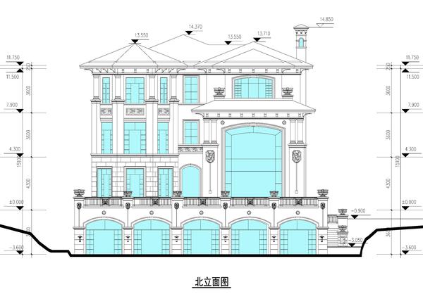 免费图纸|钻石落地窗,23x27米别墅全套图纸分享!