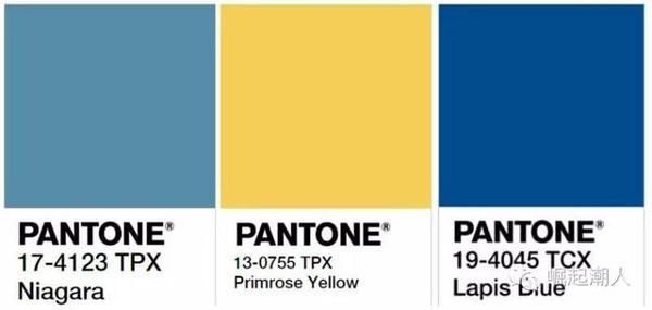 樱草花黄primroseyellow与青金石蓝lapisblue三色,pantone色彩协会的
