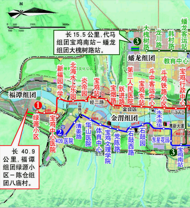 宝鸡城轨线路站点出来了 看下有没有经过你家!(组图)