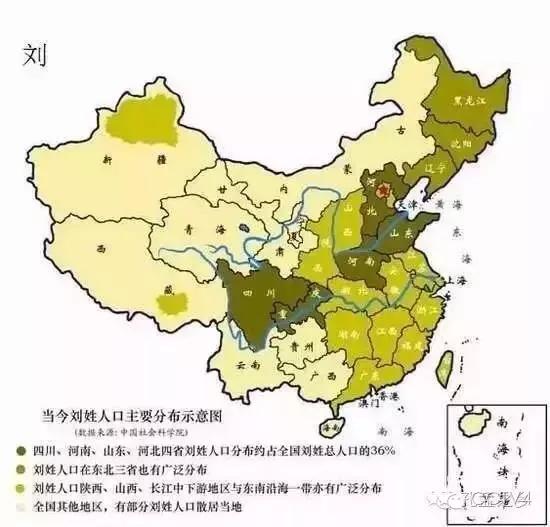 中国姓氏分布图——看看自己的根在哪里!
