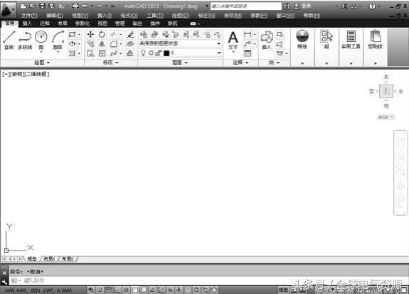 ⑵ 双击桌面上的快捷图标,启动autocad软件,即可进入autocad 2013的图片