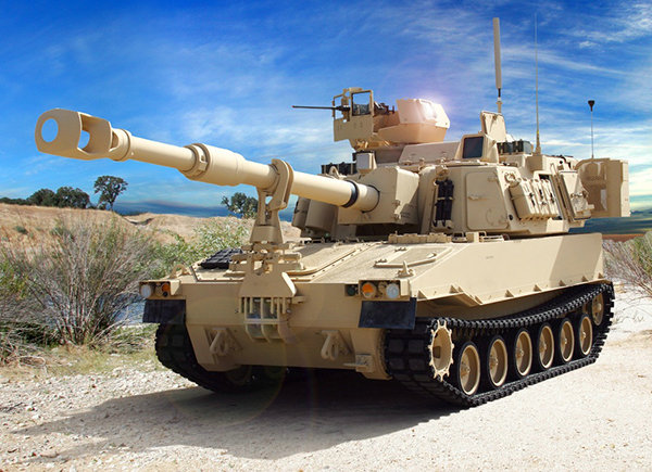 图为美国陆军m109a7自行榴弹炮.