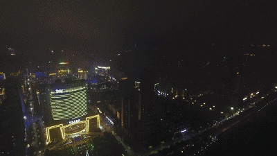 除夕夜,上帝视角下的梧州美景