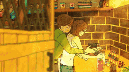 男女两人 组合一个家庭 两扇大门 支撑一个门户 两扇门只用一把锁,门