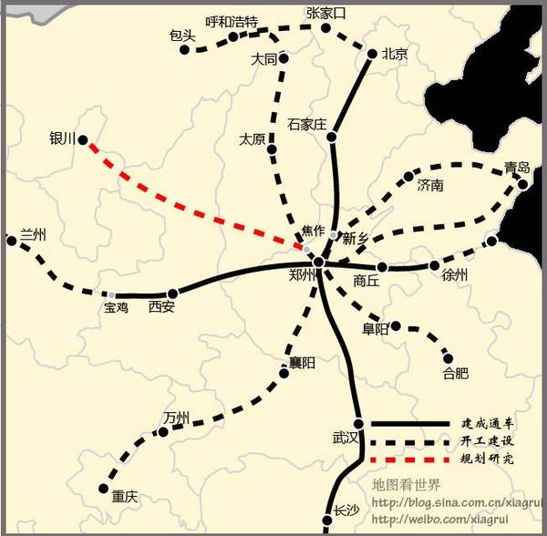 这样更加丰富了郑州的高铁交通枢纽地位