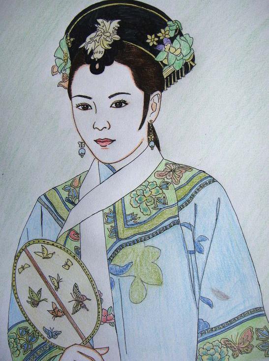 10岁女孩用2周时间,画出《甄嬛传》彩铅画集!
