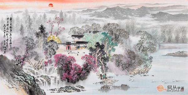 办公室风水适合挂什么画,好风水空间还得山水画