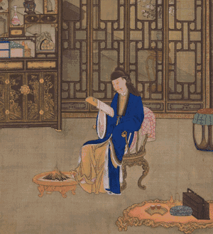 《江山揽胜图》中的人物动态以三维进行还原,让古画