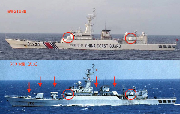 056轻型护卫舰则负责为海警船护航,在任务海域附近巡逻待机,利用其363