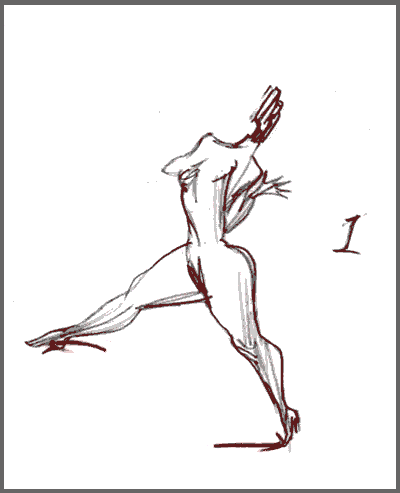 三原三千夫的手绘动态草图-怪兽的奔跑