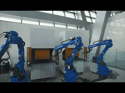 用于机器人产品和解决方案的展示推广,展厅集中展示工业机器人,服务