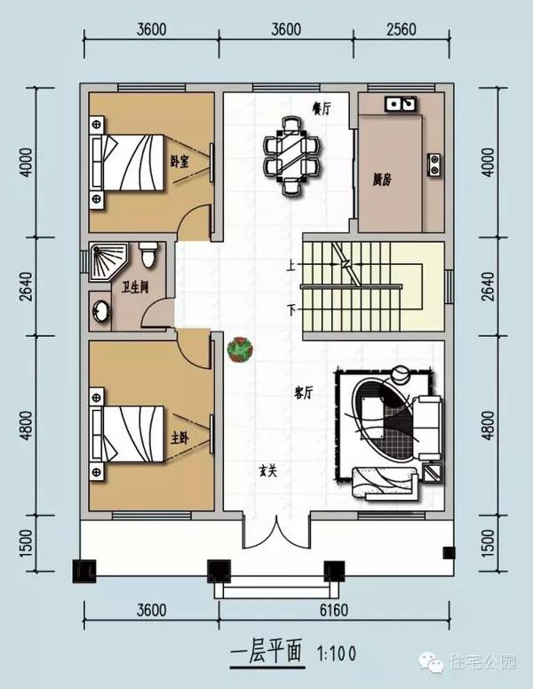 我想请你帮忙设计农村自建房图纸一套.东西宽十四米,南北长九米.