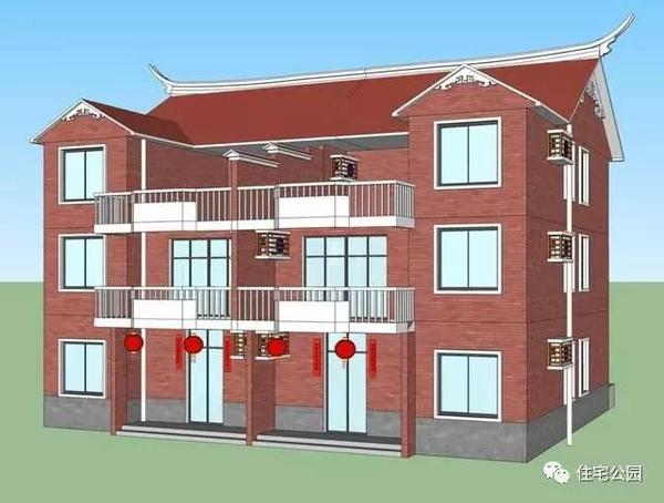 农村自建兄弟别墅,17米宽双拼户型,能说完美么?