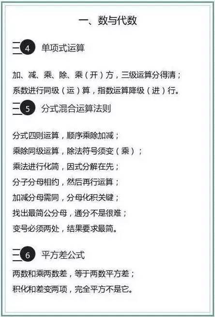 【知识点】初中数学基础知识顺口溜,竟让学生大呼:"过瘾"