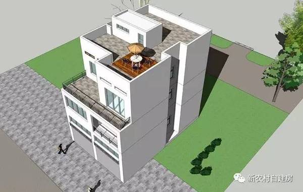 乡镇街道带门面自建房设计图,左右不开窗