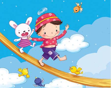 1,走独木桥游戏:为了促进宝宝的运动机能,同时也训练宝宝的平衡能力.