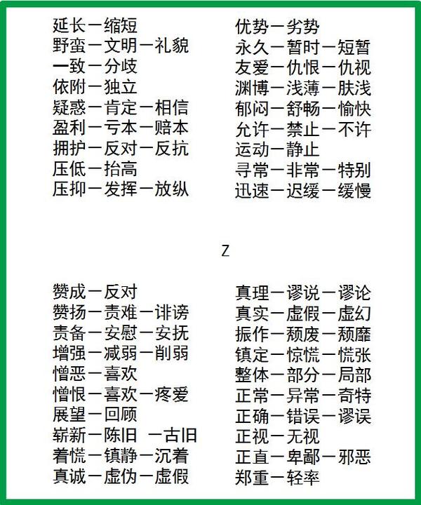 小学语文最常考的600个词语反义词,请转给孩子!