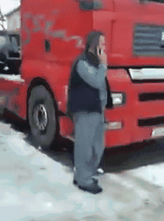 大叔还以为轮胎爆炸了